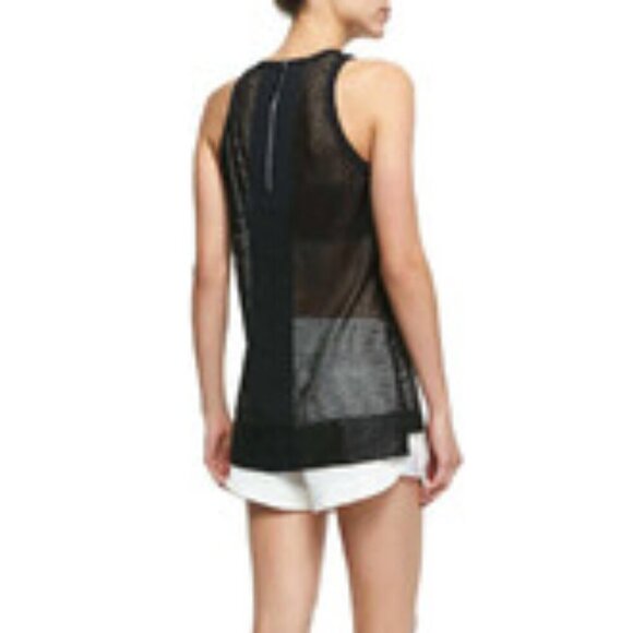 Sleeveless Mesh Lambskin Leather Top by Helmut Lang - Picture 3 of 8